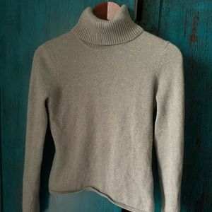 Sparkly Silver Bloomingdales 100% Cashmere Turtleneck